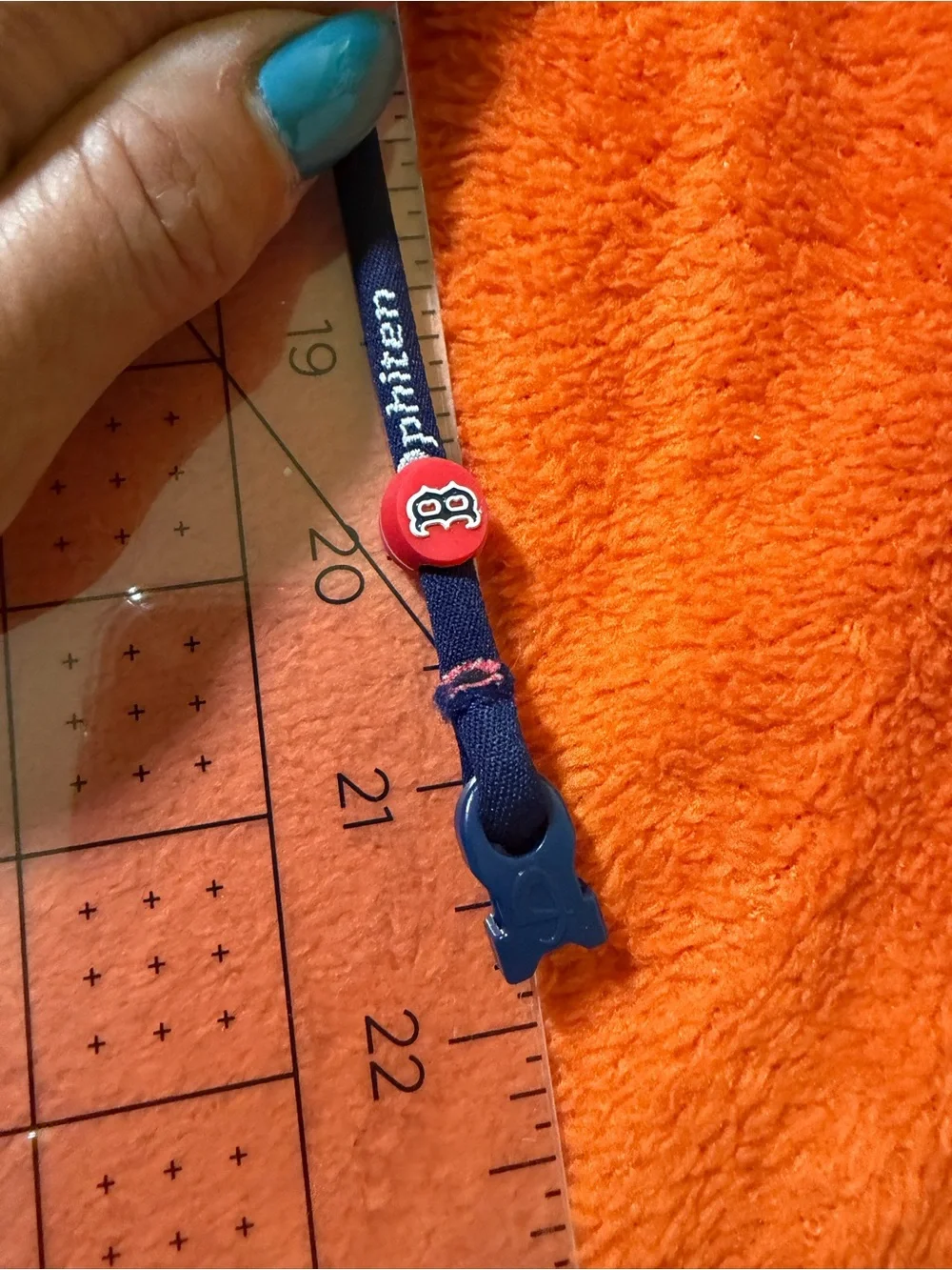 Phiten Boston Red Sox MLB Titanium Necklace Navy Red 21” Baseball Sports